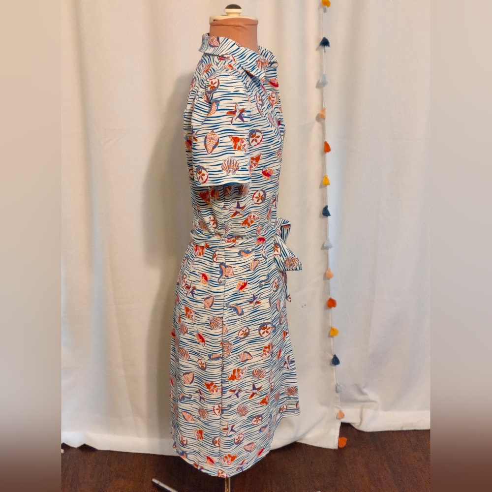 Pappagallo Waves Shells Resort Button Front Shirt… - image 8